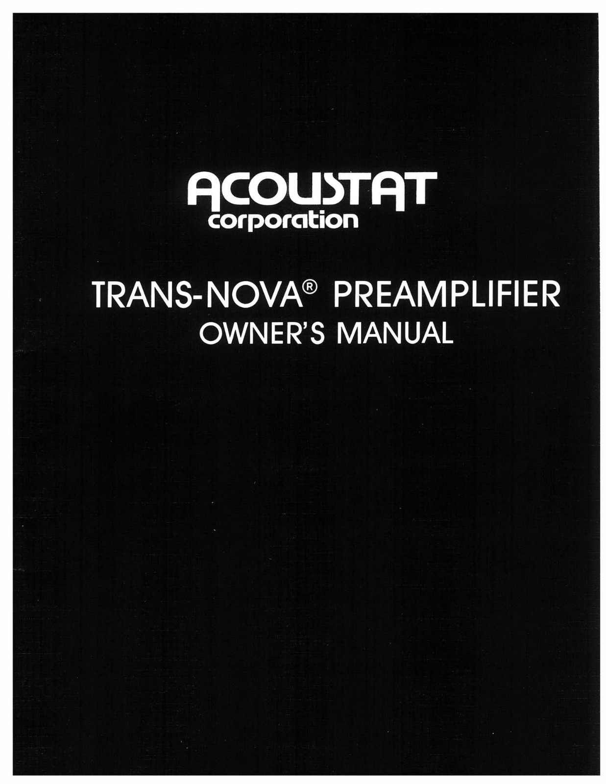 Acoustat TransNova-pre Schematic