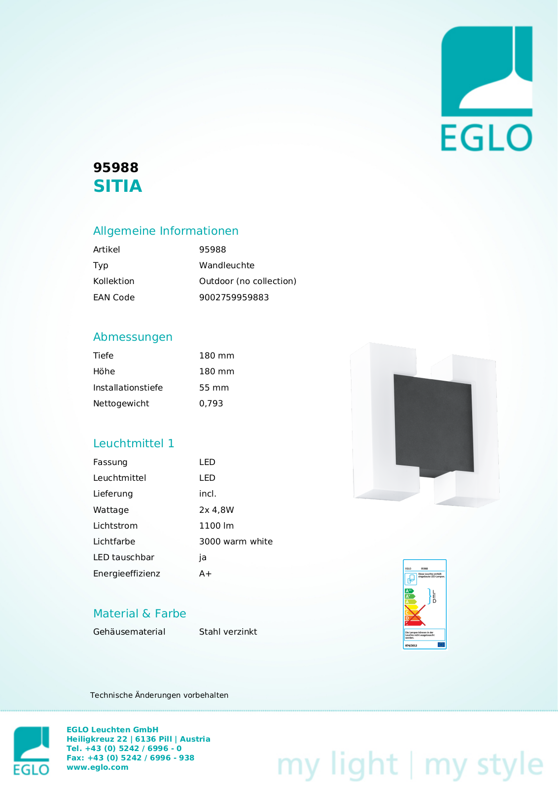 Eglo 95988 Service Manual