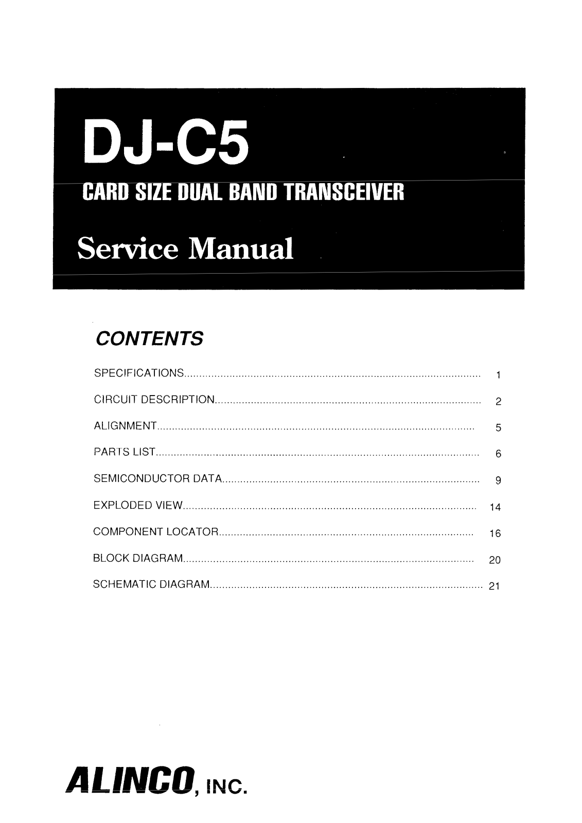 Alinco djc5 Service Manual