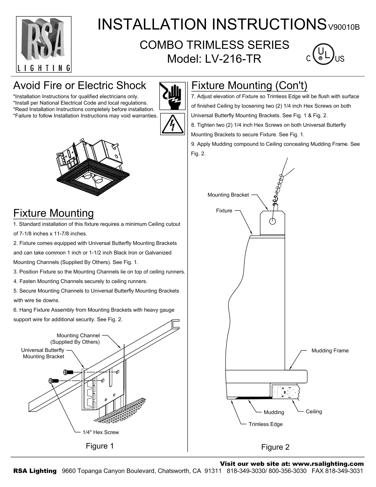 Cooper Lighting LV-216-TR User Manual