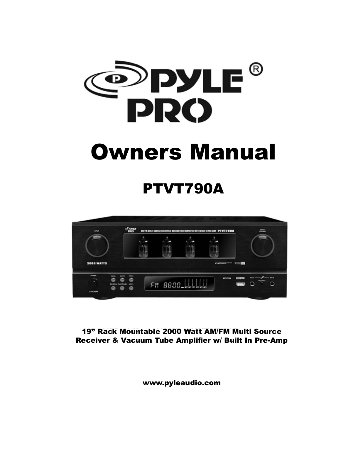 PYLE Audio PTVT790A User Manual