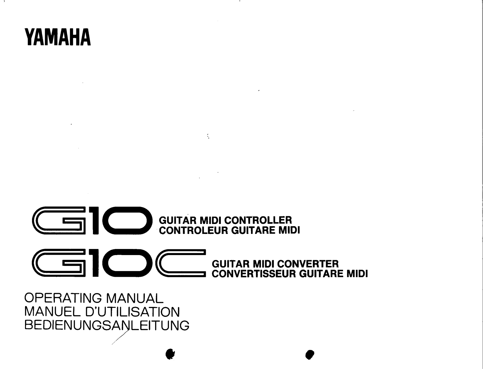 Yamaha G10, G10C User Manual