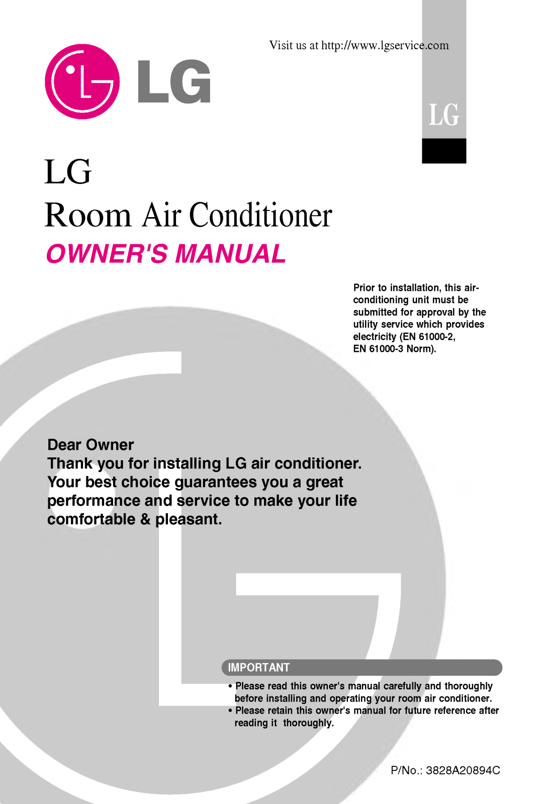 LG LSNC186VML3, LSNC2463DM3, LSNC2463CM3, LSNC1863DM3, LSNC126UCM3 User Manual