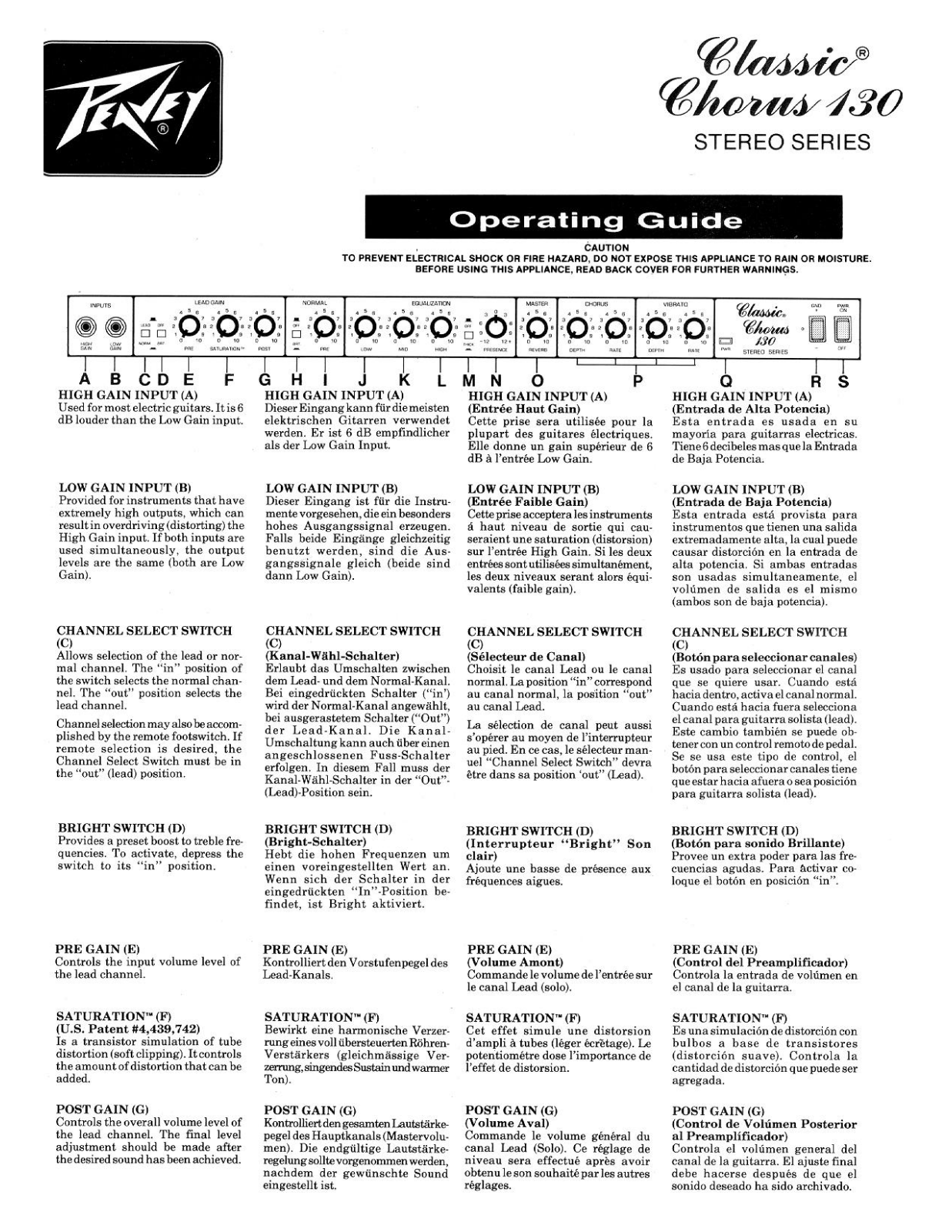 Peavey 130 User Manual