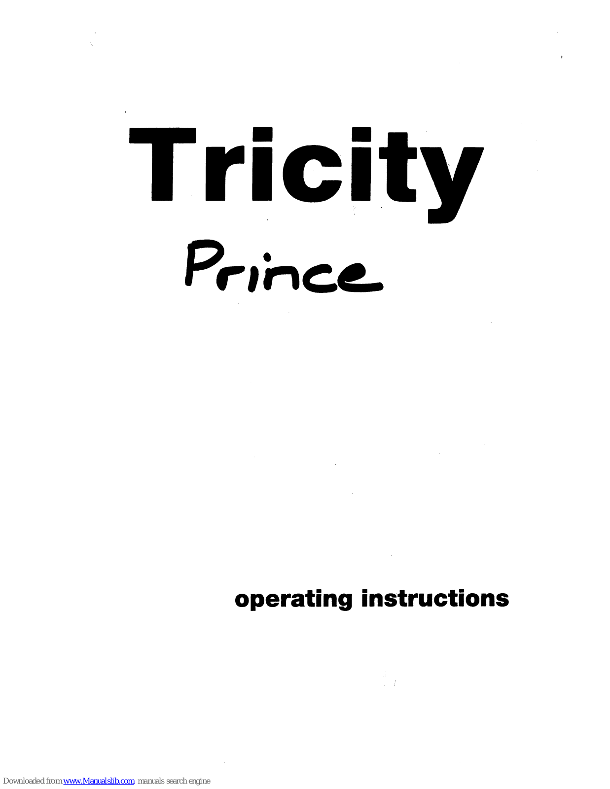 Tricity Bendix Prince 1009 Operating Instructions Manual