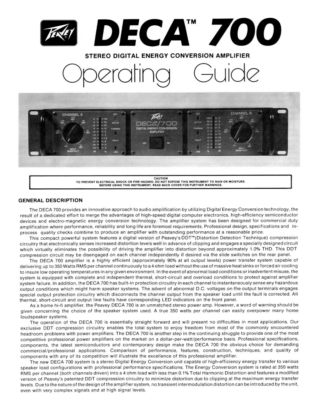 Peavey DECA 700 User Manual