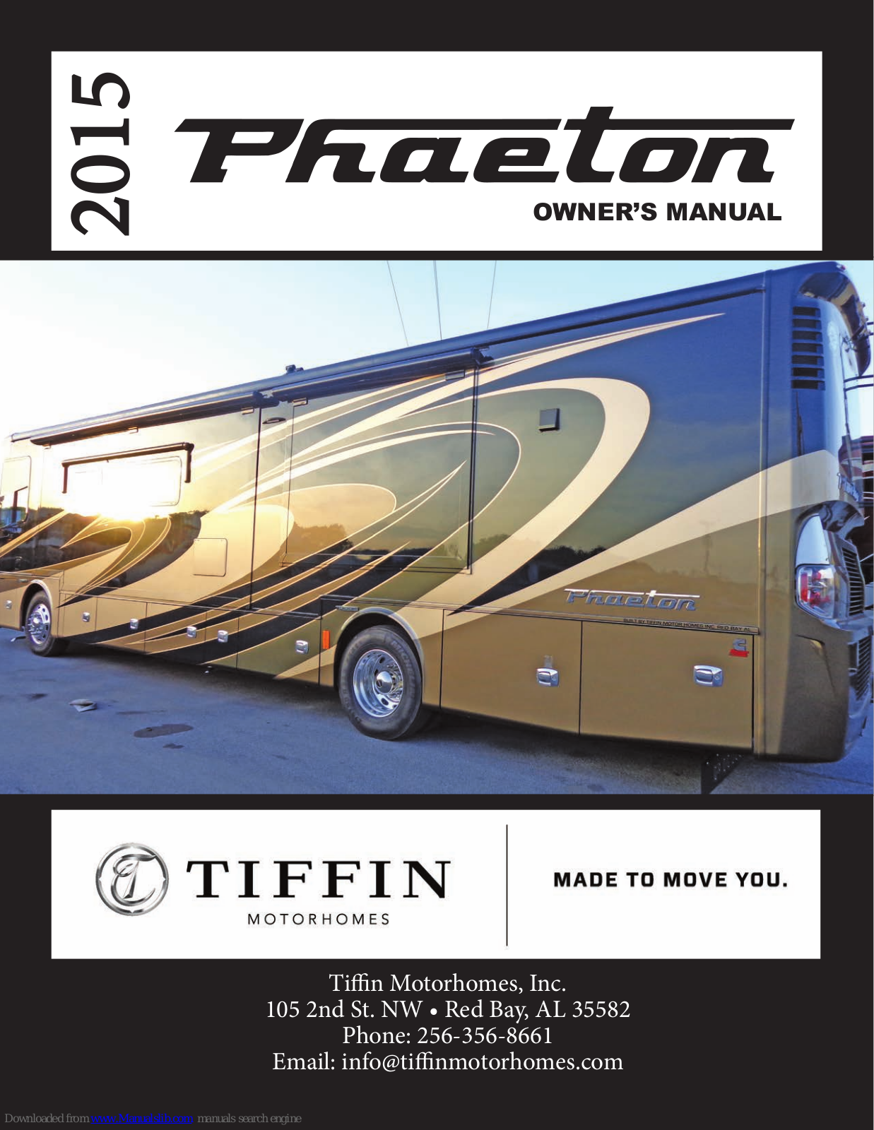 Tiffin Motorhomes 2015 Phaeton Owner's Manual