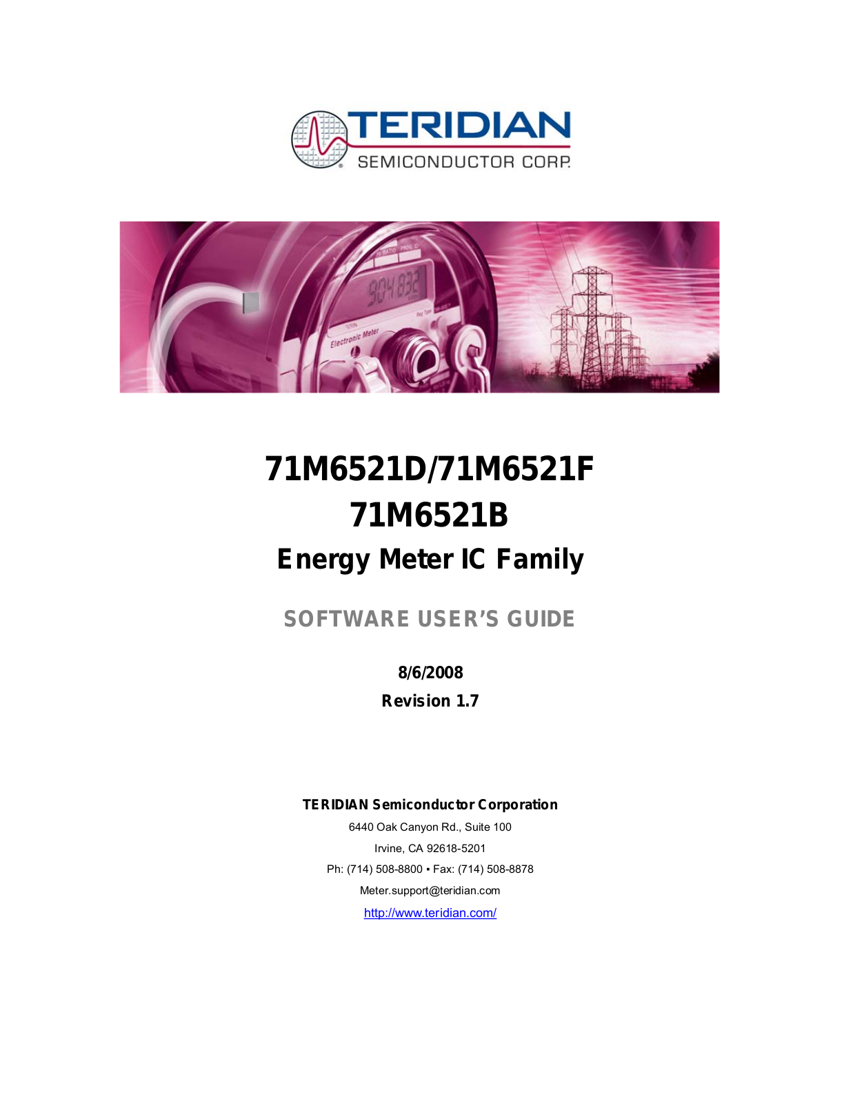 Maxim Integrated 71M6521BE User Manual