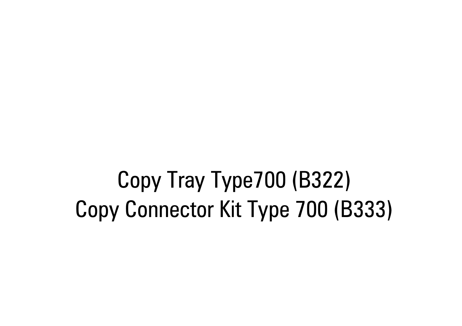 Ricoh cck700 PARTS CATALOG