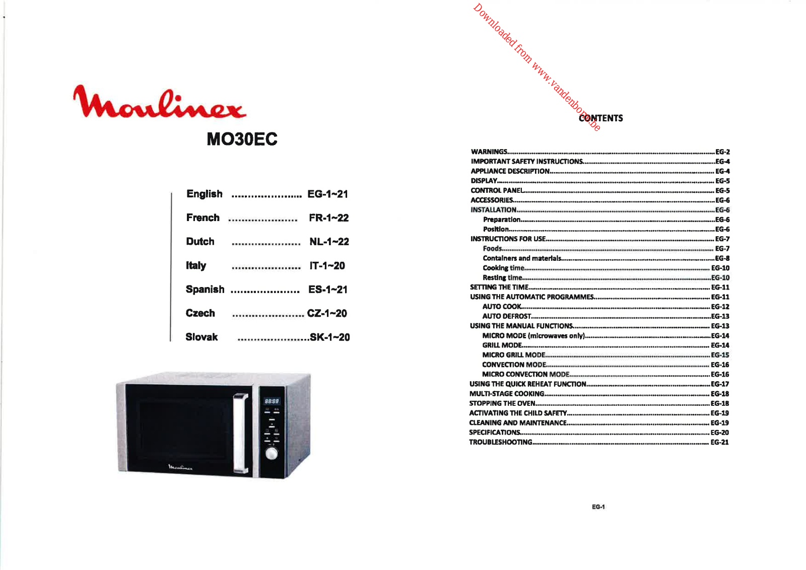 MOULINEX MO30EC User Manual