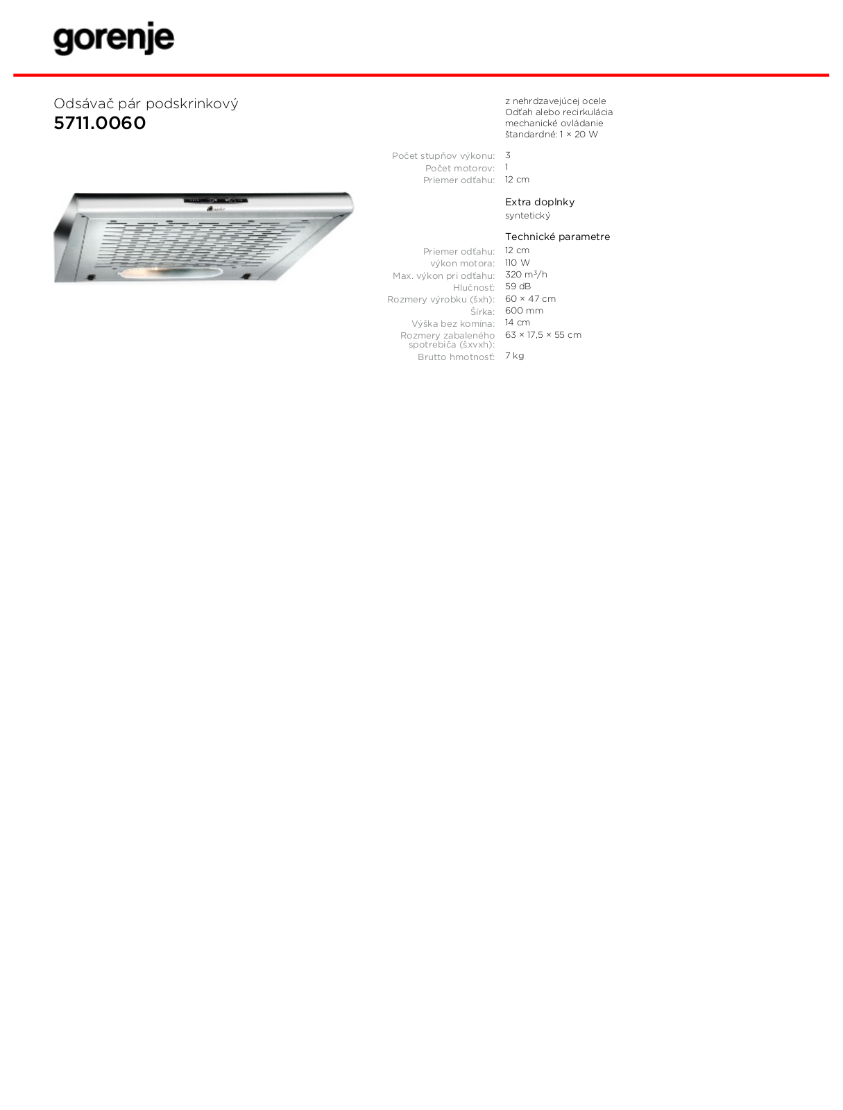 Gorenje 5711.0060 BROCHURE