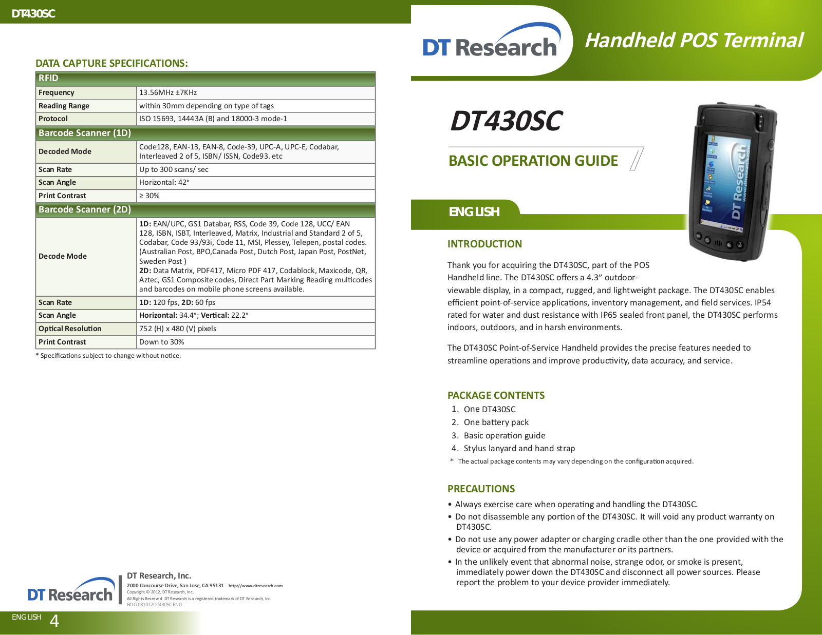 WebDT DT430SC User Manual