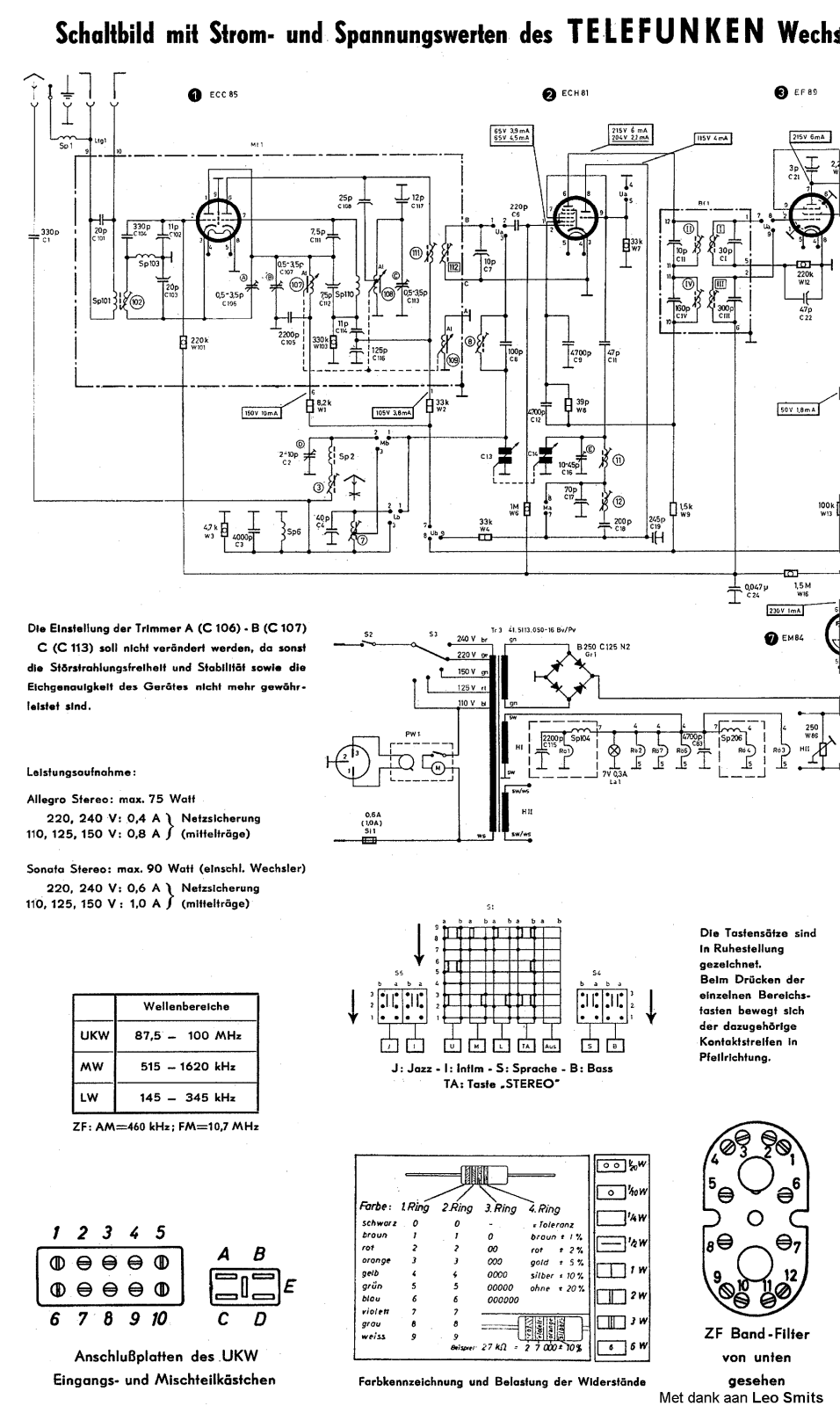 Telefunken Allegro-2082 Schematic