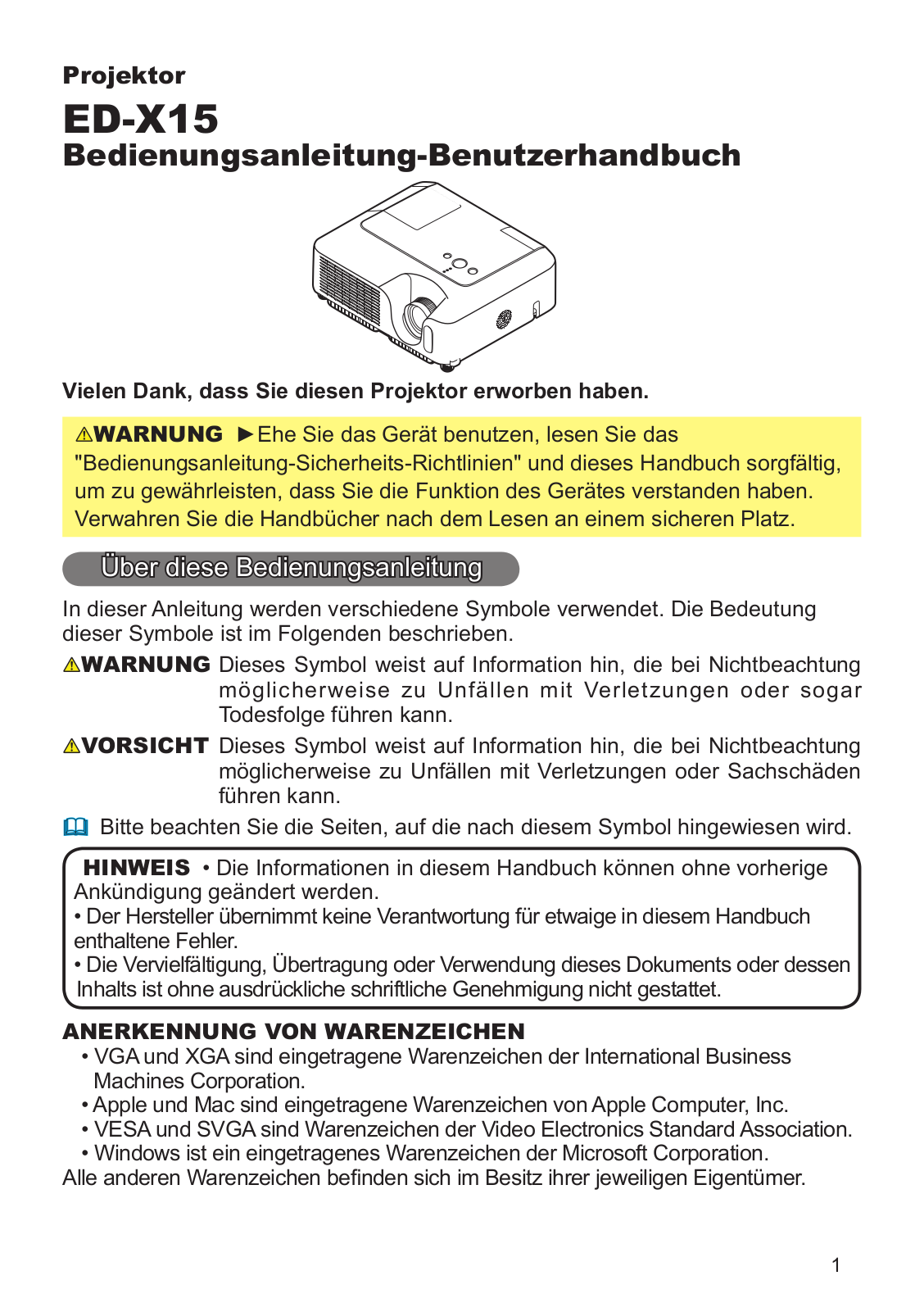 Hitachi ED-X15EF User Manual