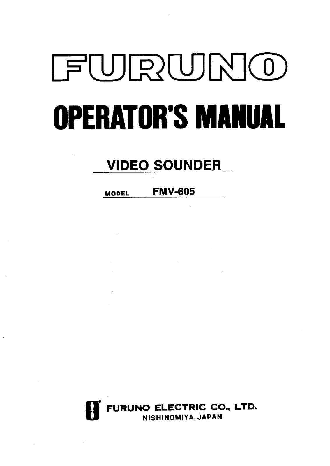 Furuno fmv605 User Manual