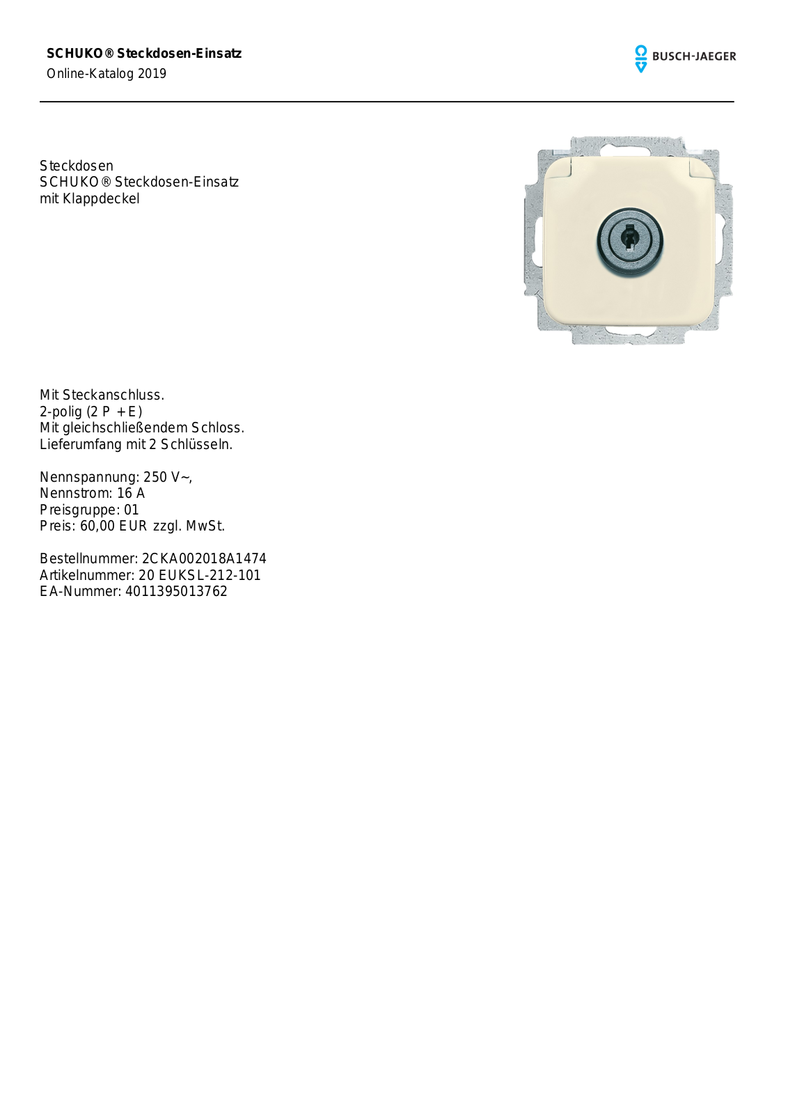 Busch-Jaeger 20 EUKSL-212-101 User Manual
