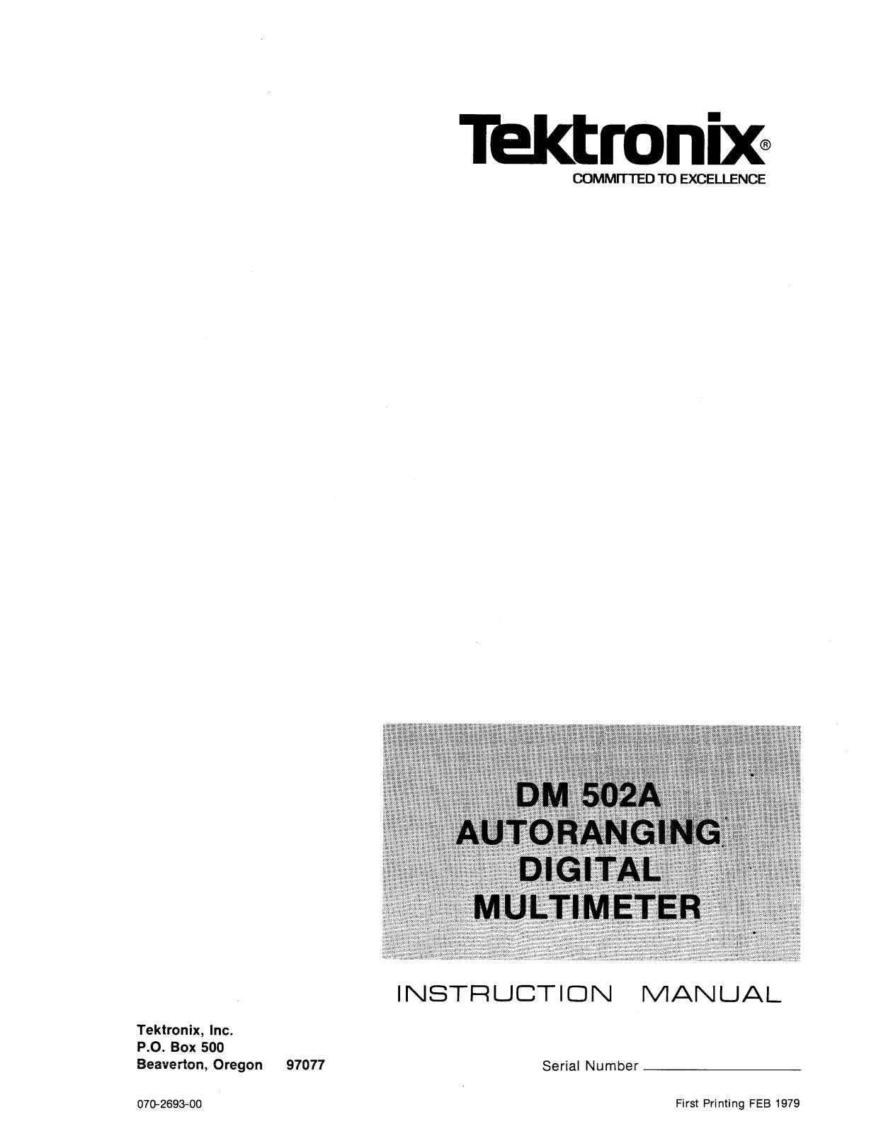 Tektronix DM 502A Service manual