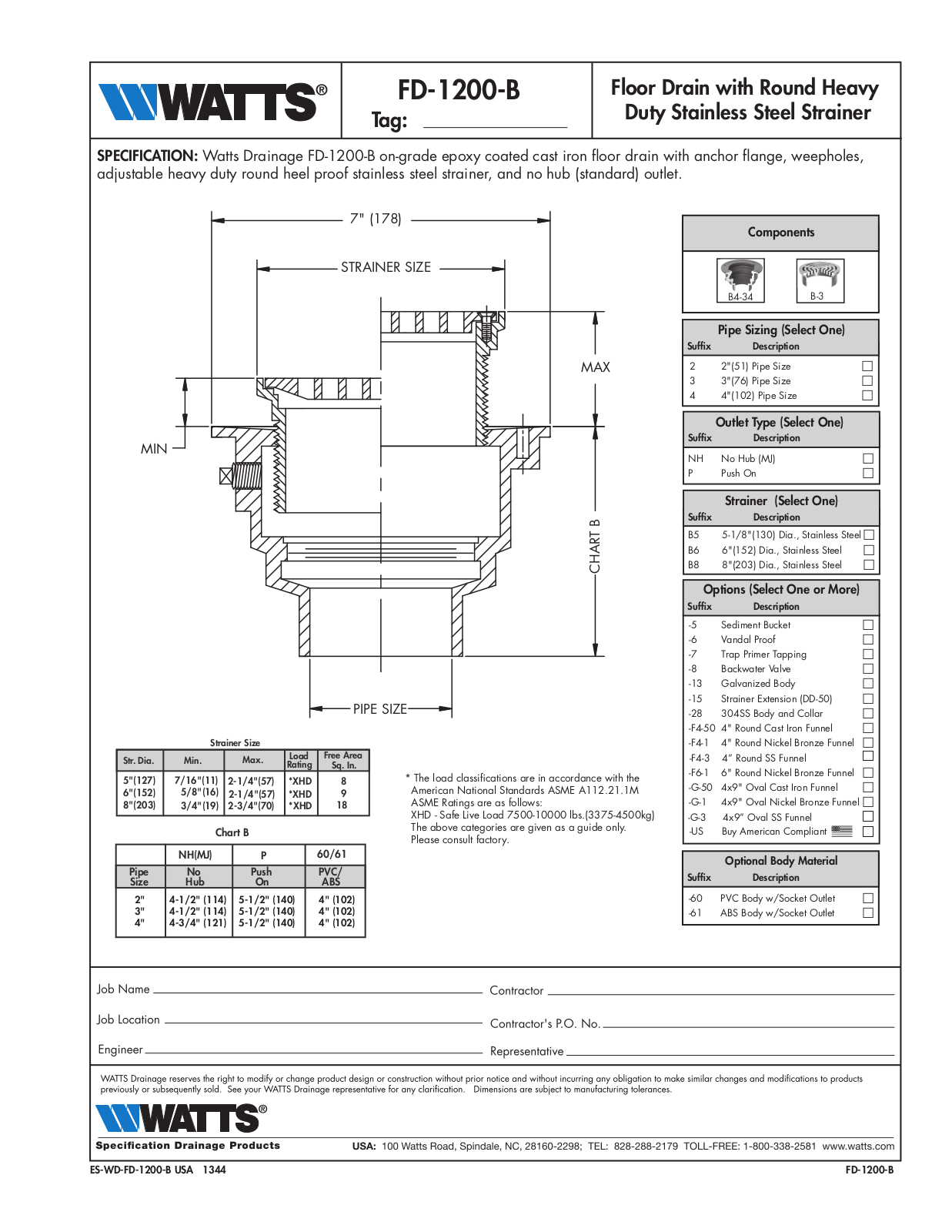 Watts FD-1200-B User Manual