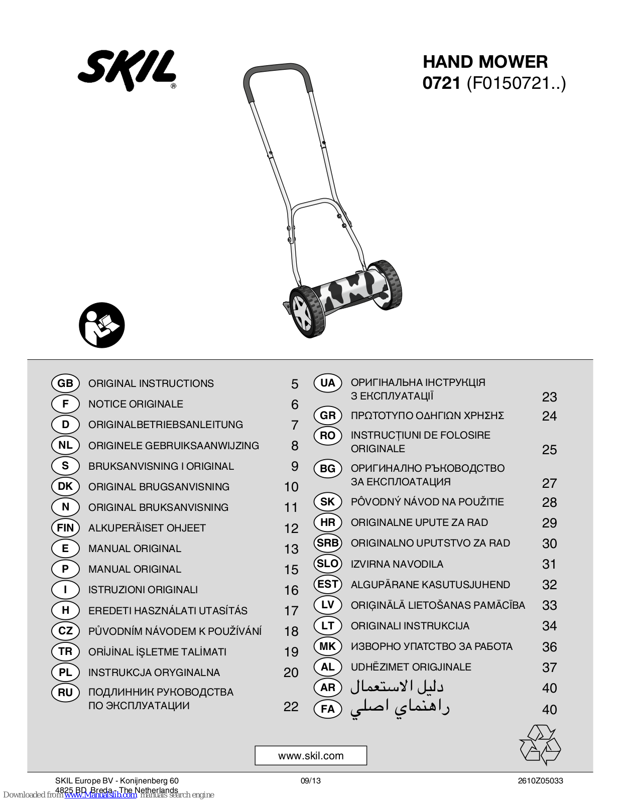 Skil 0721 F0150721 Series Original Instructions Manual