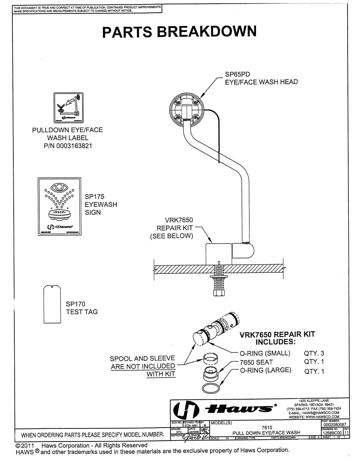 Haws 7610 Shematics