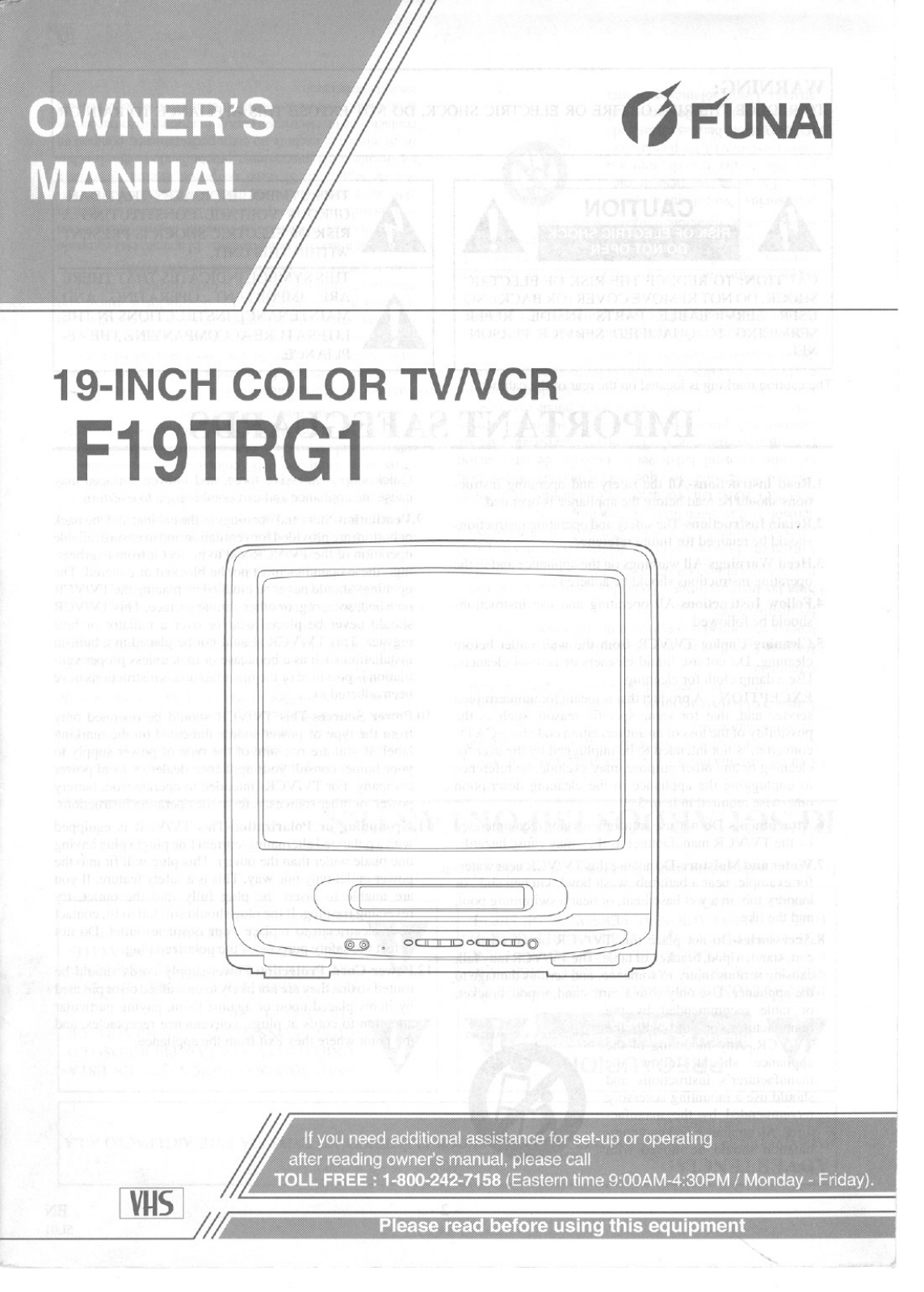 FUNAI F19TRG1 User Manual