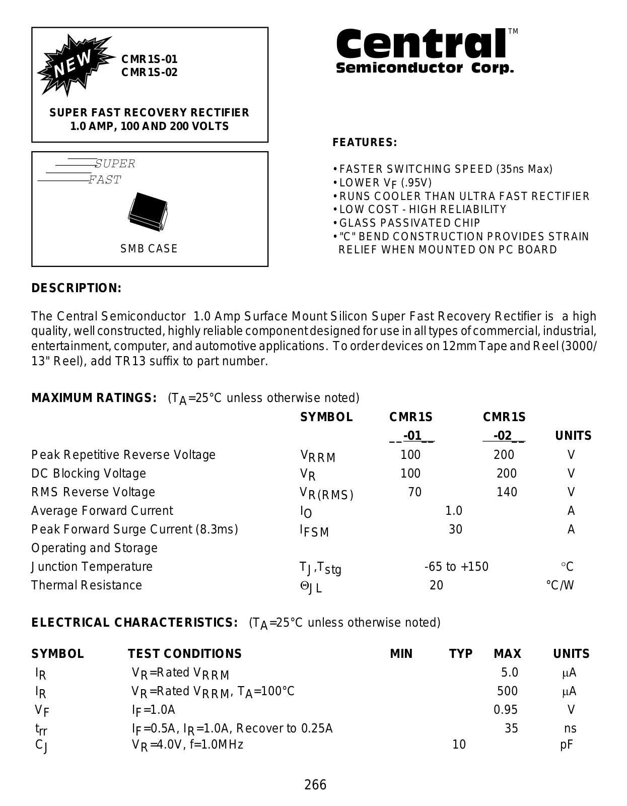 CENTR CMR1S-02, CMR1S-01 Datasheet