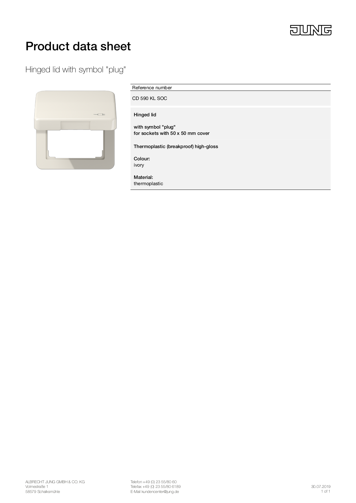 Jung CD 590 KL SOC User Manual