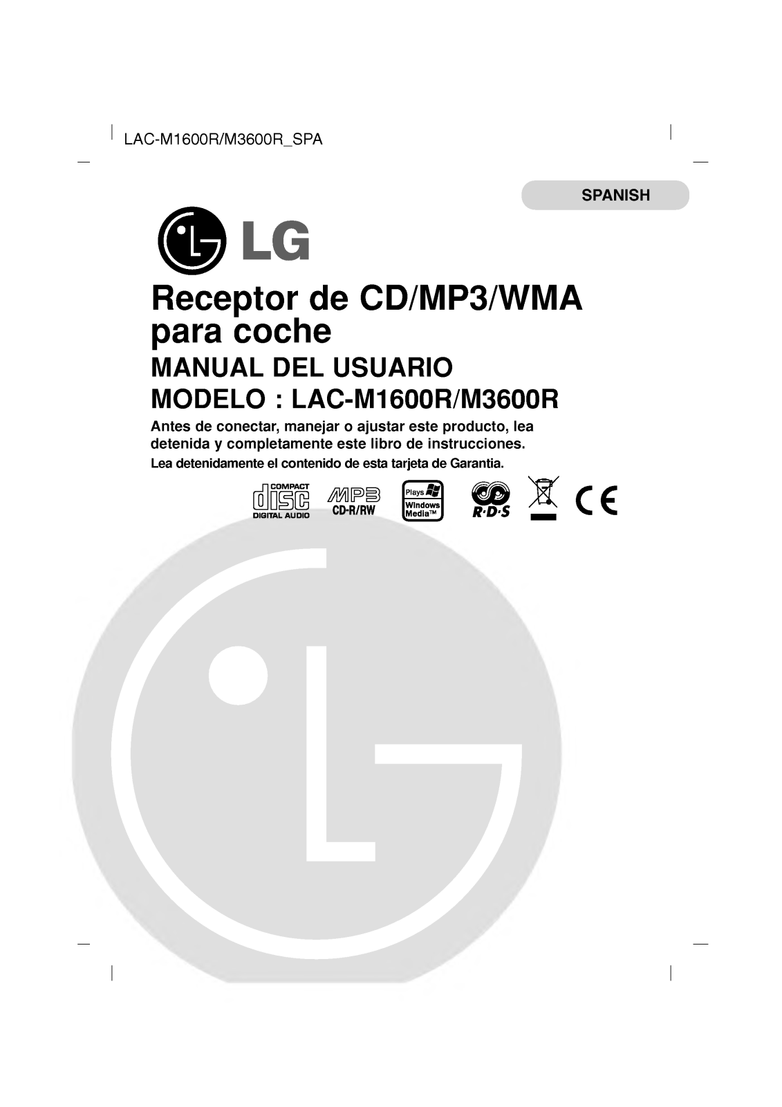 Lg LAC-M3600R User Manual