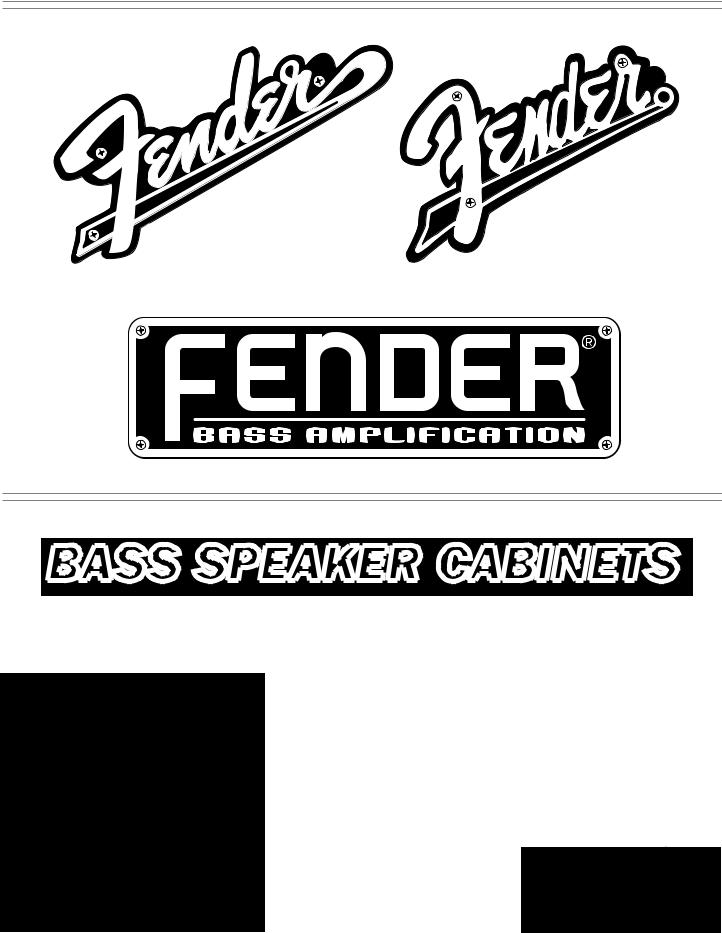 Fender Rumble 210 User Manual