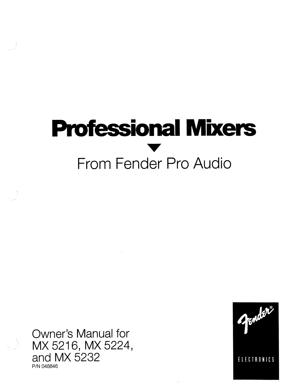 Fender MX 5216, MX 5224, MX 5232 User Manual