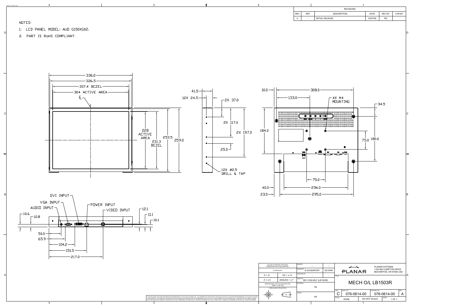 Planar LB1503R User Manual