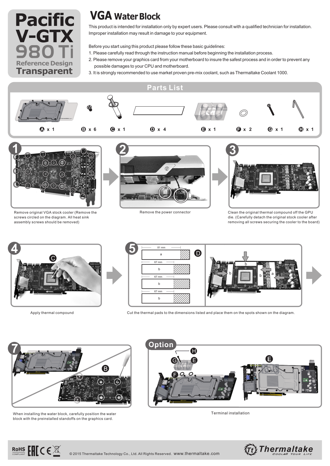 Thermaltake V-gtx 980 TI User Manual