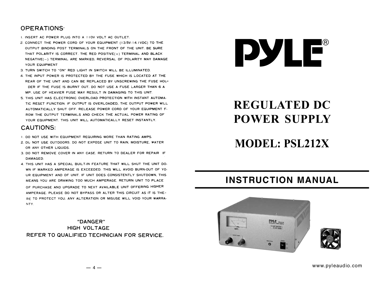 PYLE Audio PSL212X User Manual