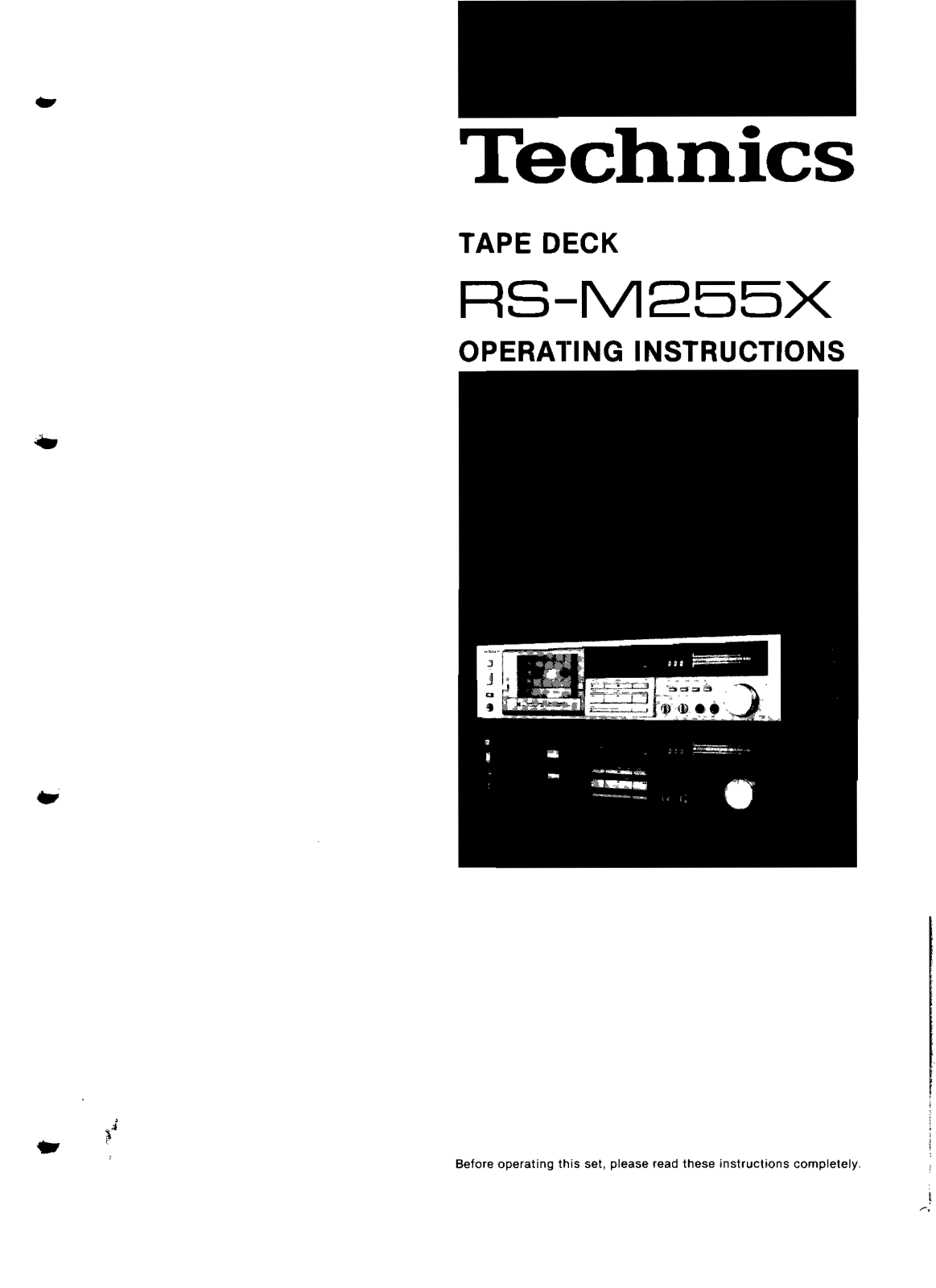 Technics RSM-255-X Owners manual