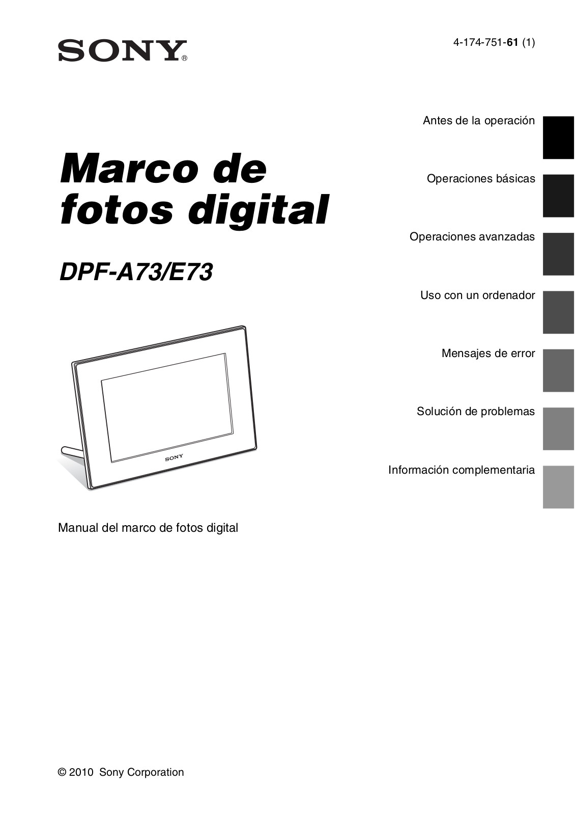 Sony DPF-E73 User Manual