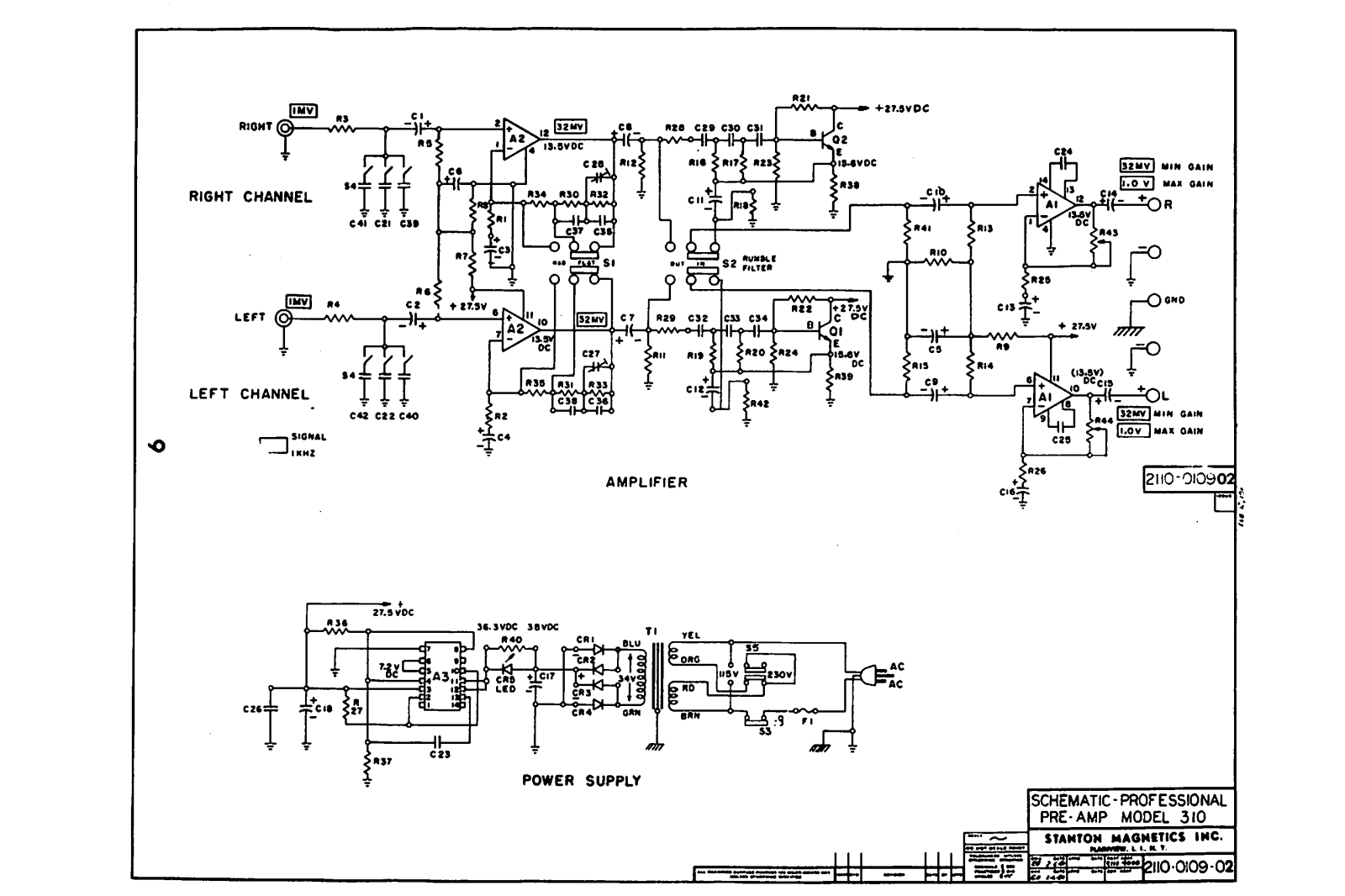 STANTON 310 SCHEMATIC