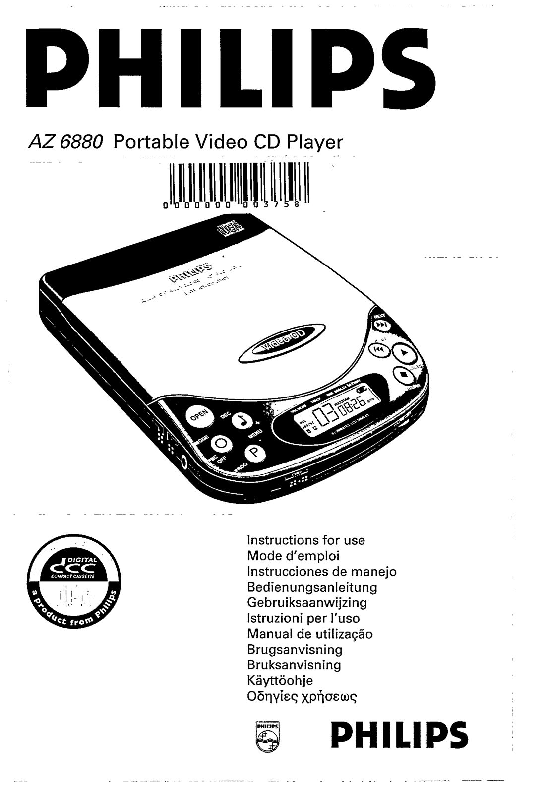 Philips AZ6880/17, AZ6880/00 User Manual