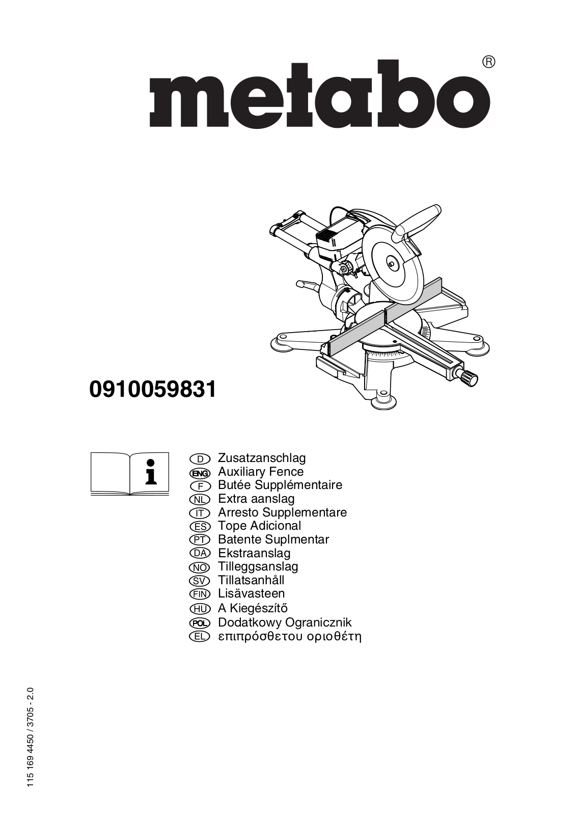 Metabo 0910059831 User guide - ManualMachine.com
