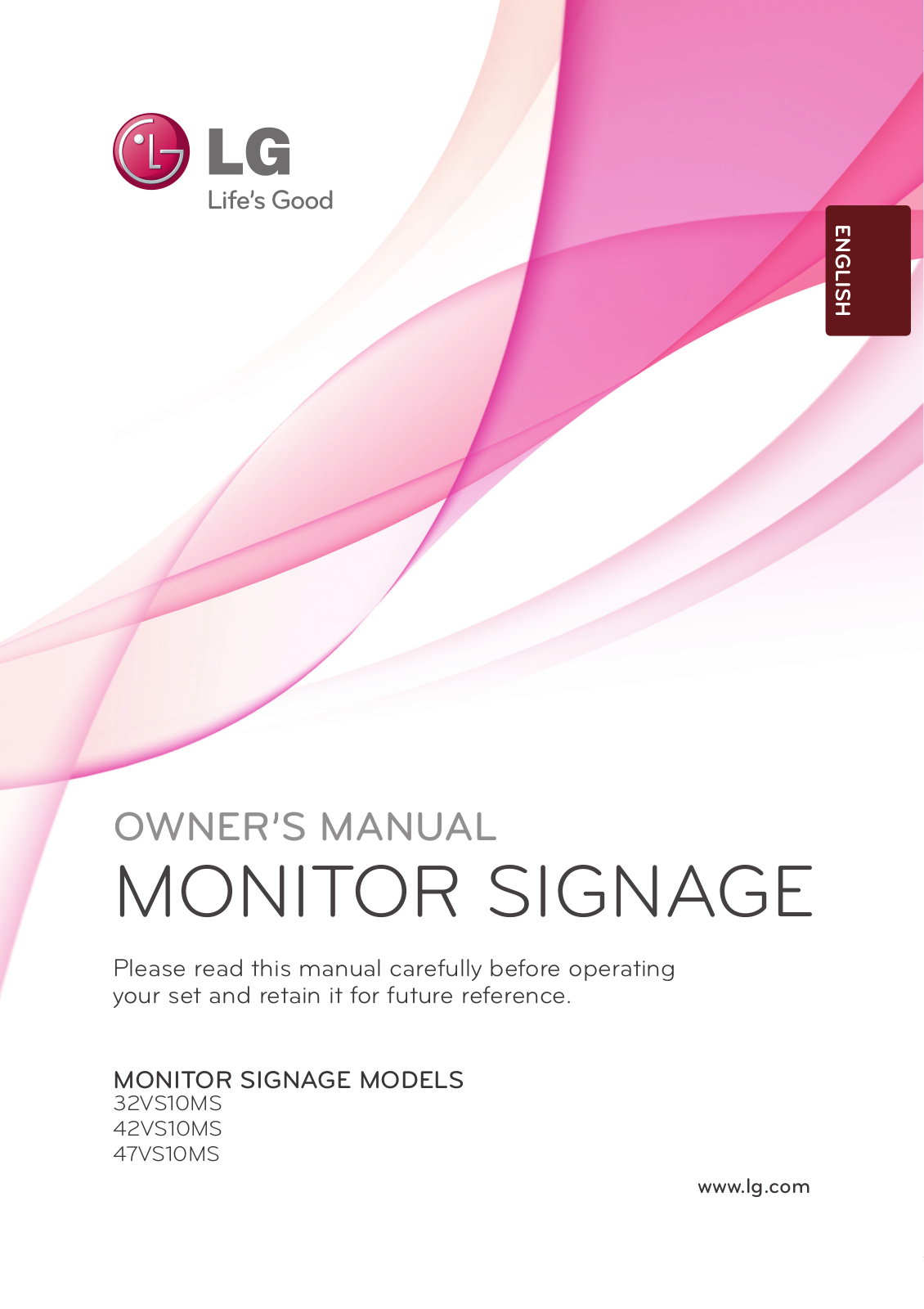 LG 47VS10 User Manual