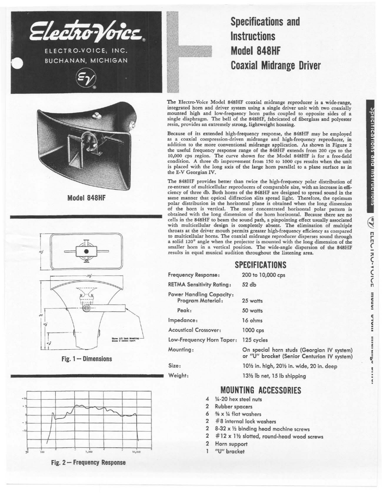 Electro-voice 848HF User Manual