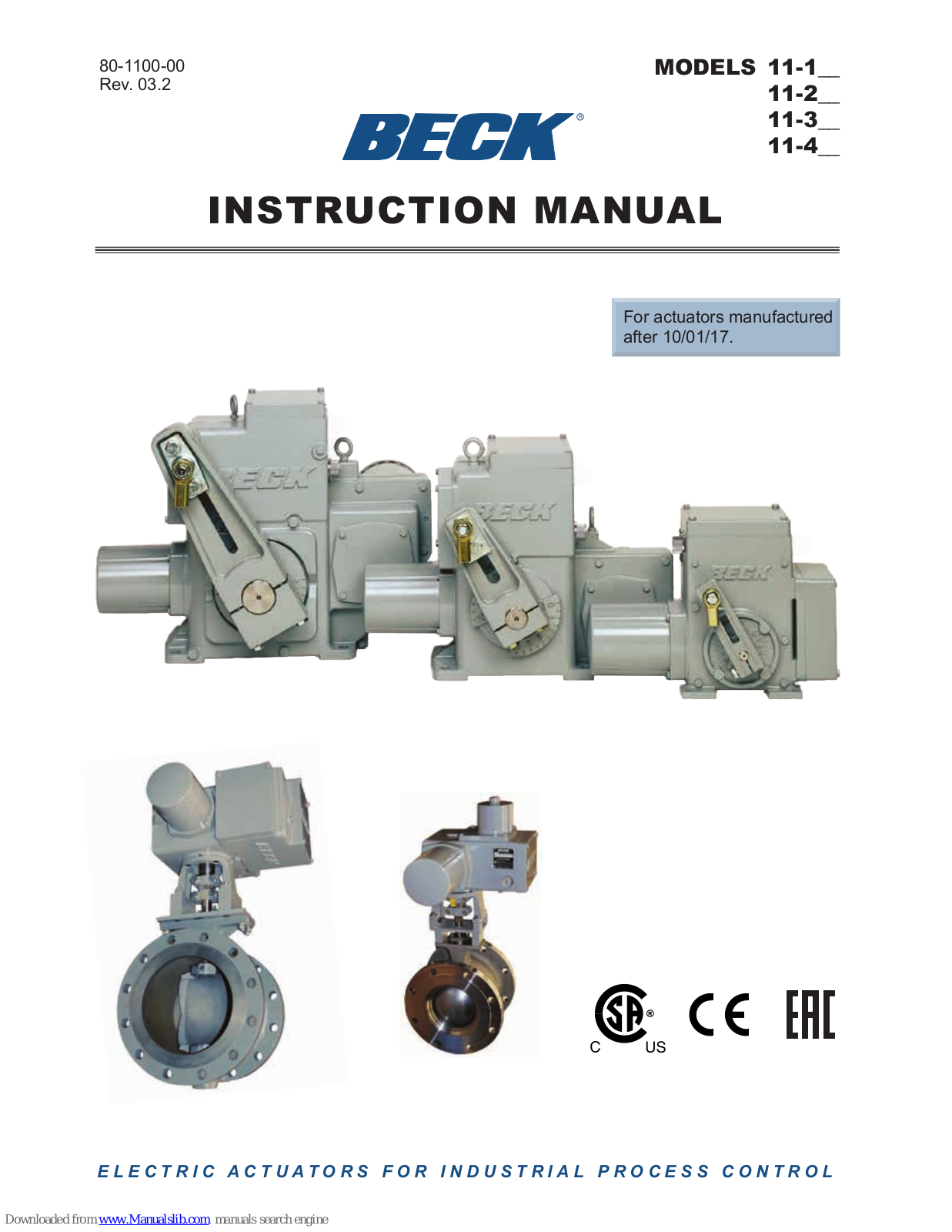 Beck 11-113, 11-153, 11-163, 11-303, 11-313 Instruction Manual