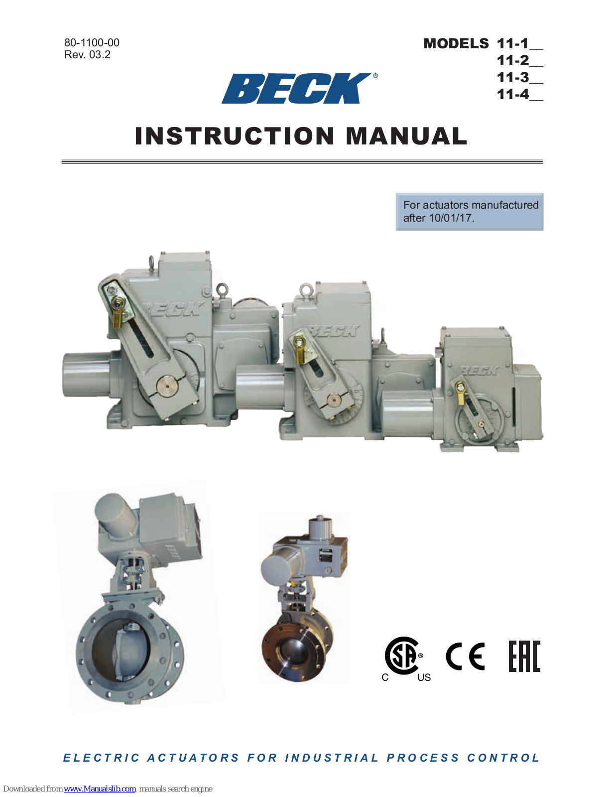 Beck 11-113, 11-153, 11-163, 11-303, 11-313 Instruction Manual - ManualMachine.com