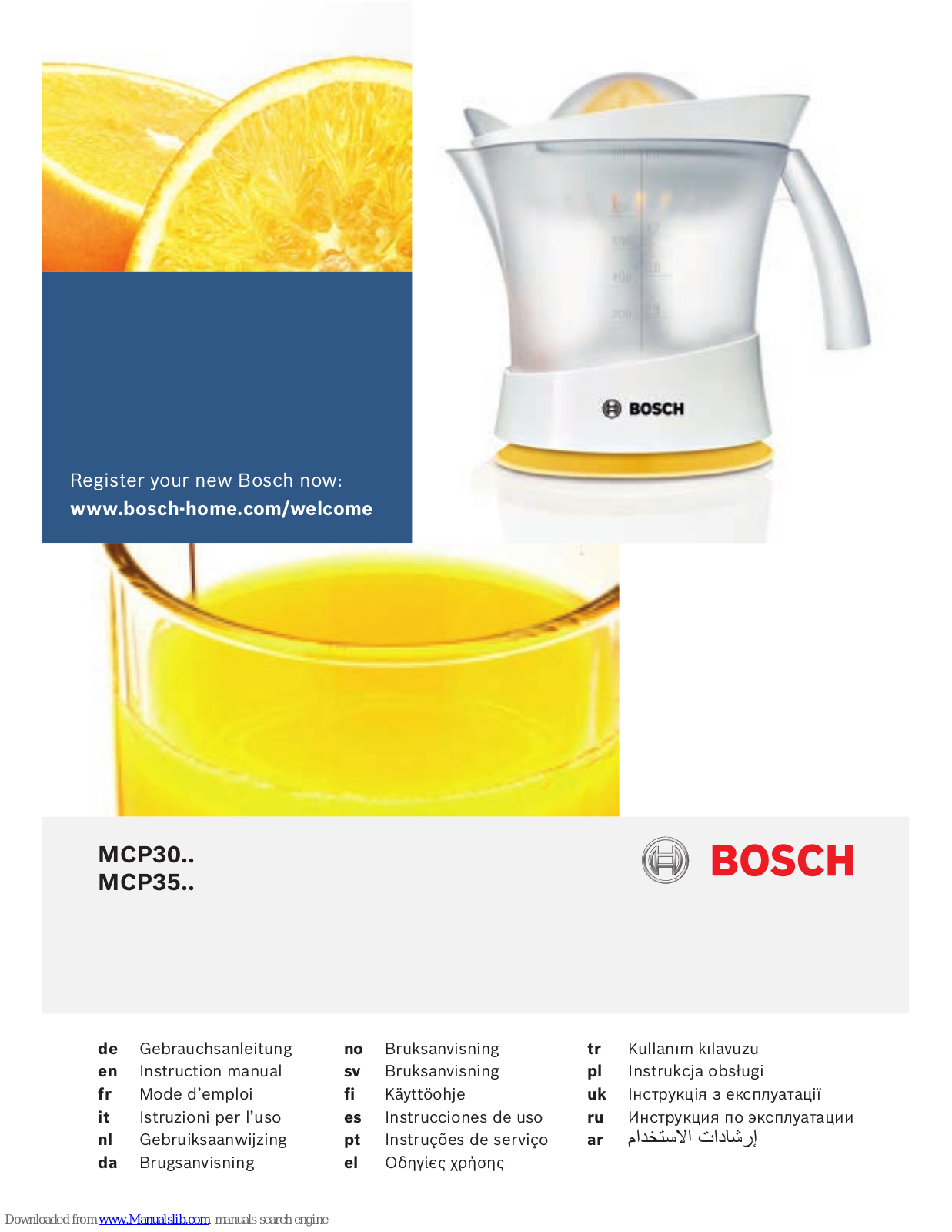 Bosch MCP30 Series, MCP35 Series Instruction Manual