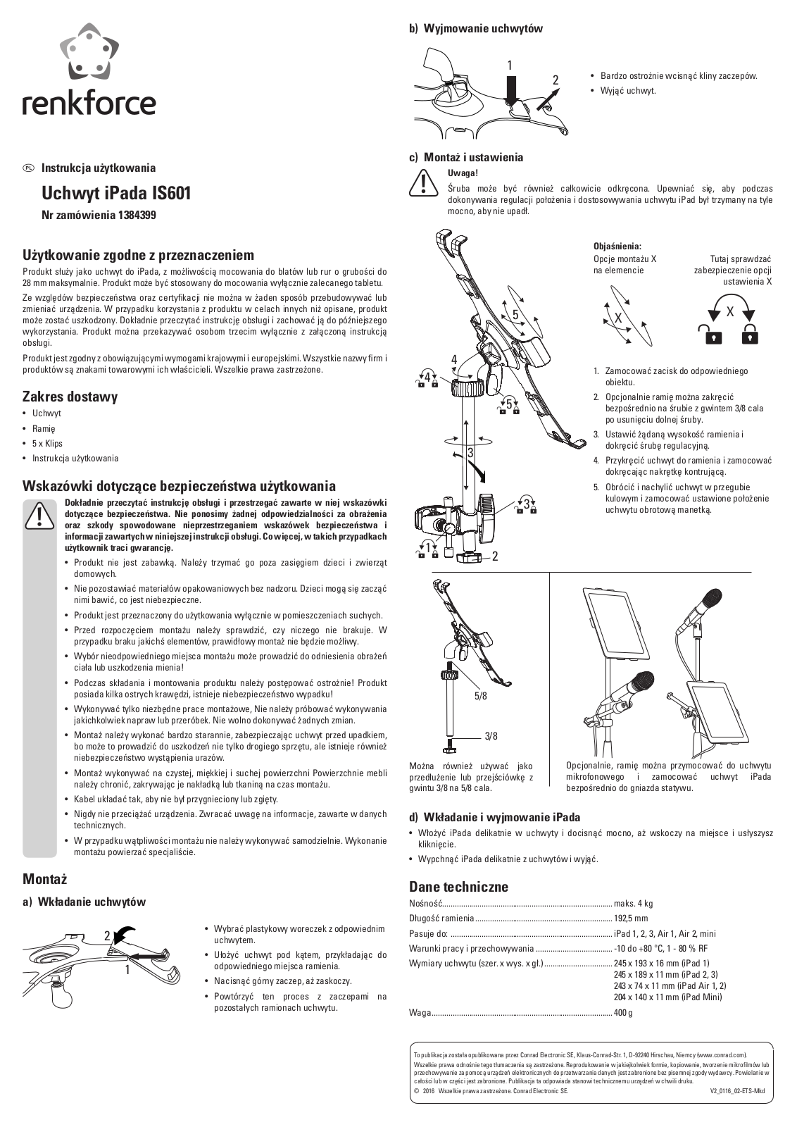 Renkforce 1384399 Operating Instructions