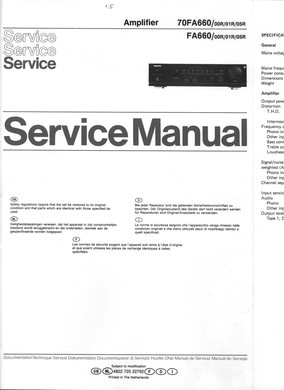 Philips FA-660 Service manual