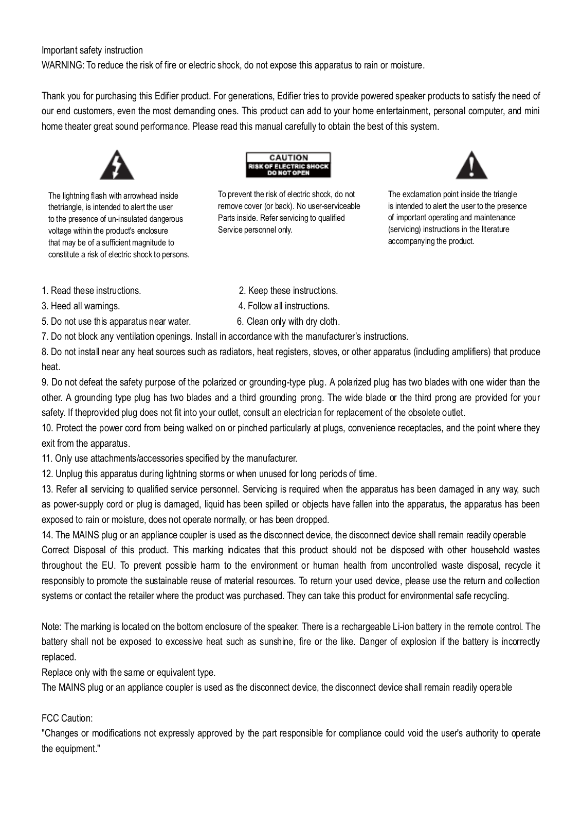 Edifier EDF07 User Manual