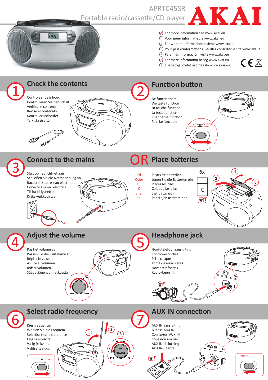 AKAI APRTC45SR Quick start guide - ManualMachine.com