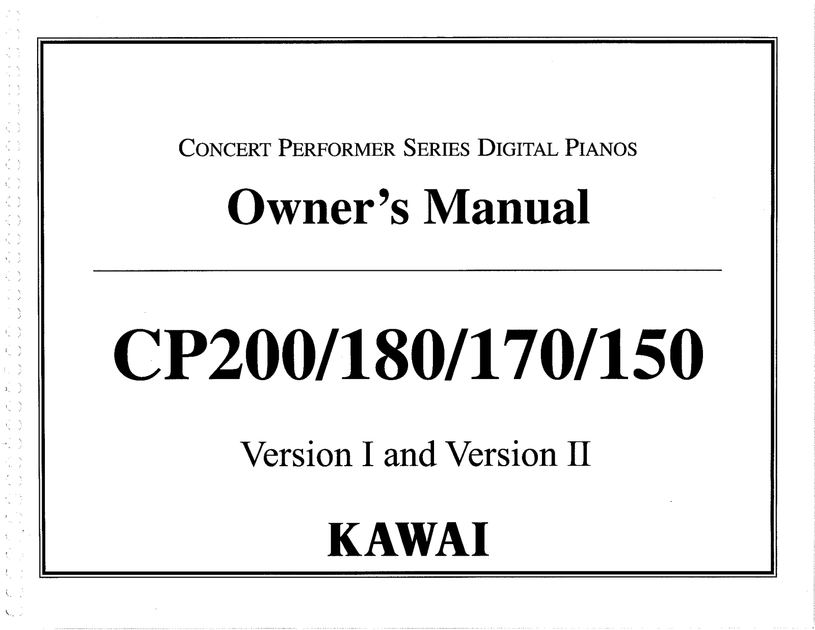 KAWAI CP200, CP180, CP170, CP150 User Guide