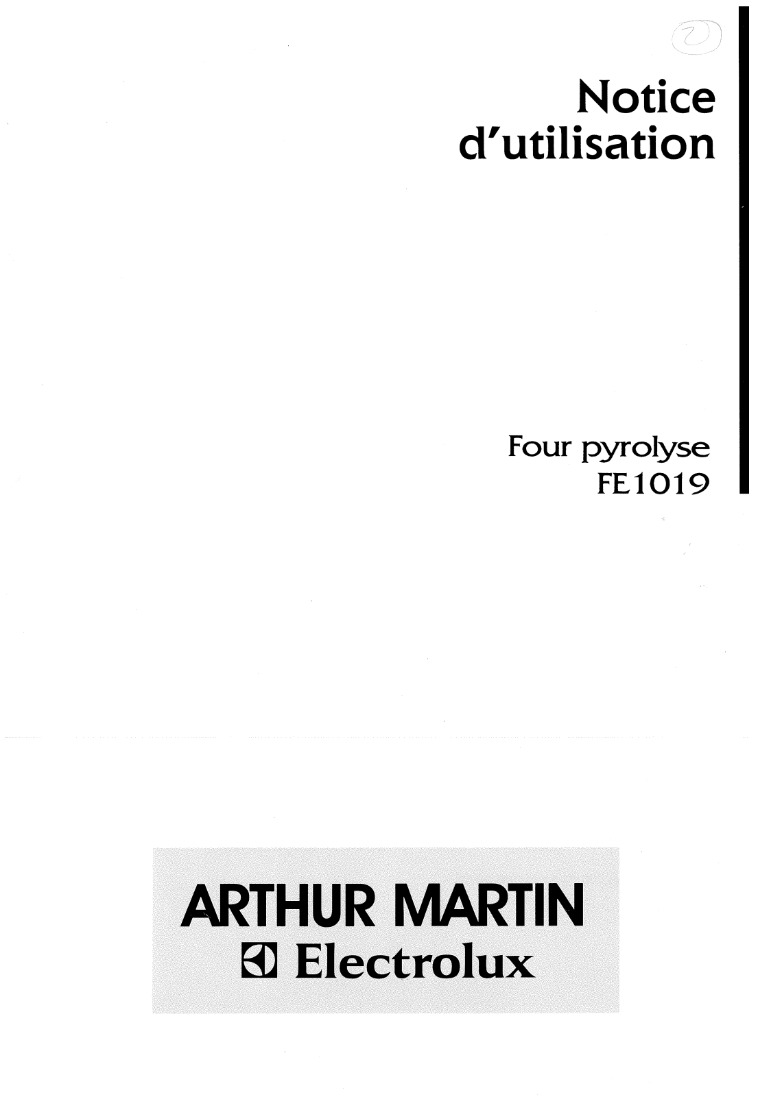 Arthur martin FE1019 User Manual