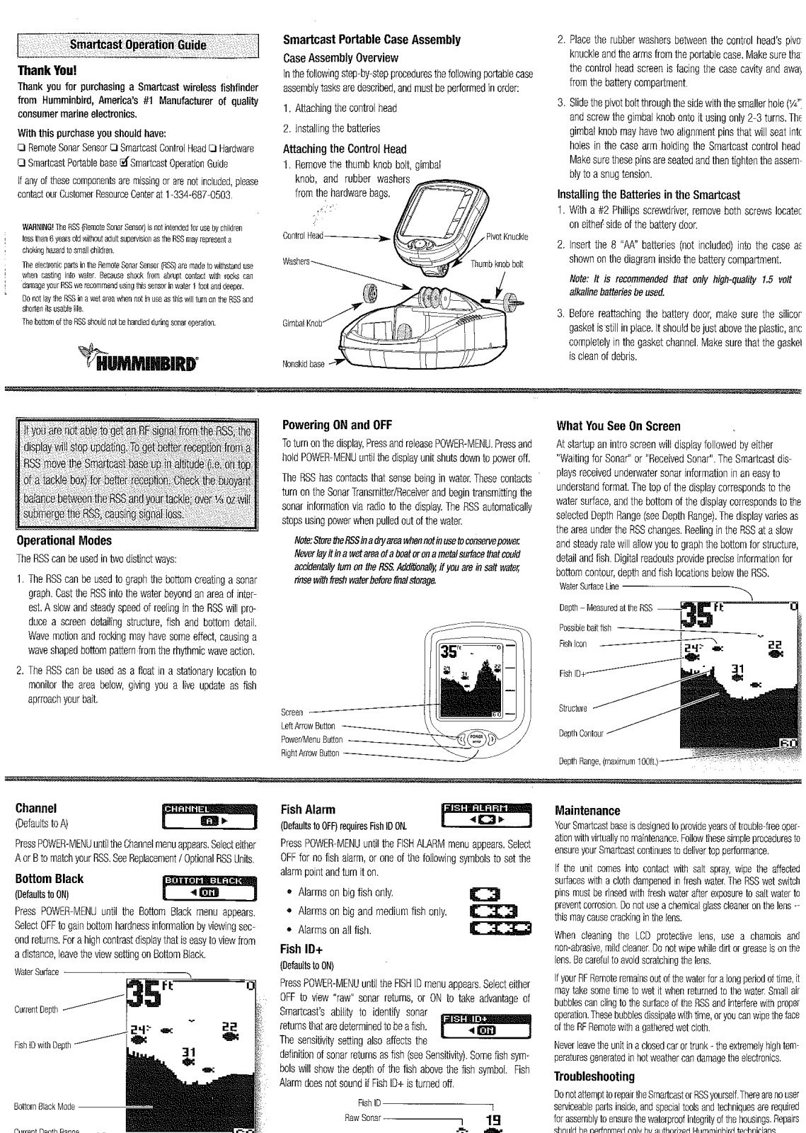 Humminbird RF10 Owner's Manual